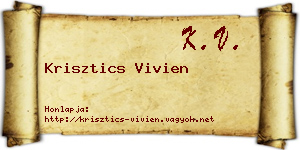 Krisztics Vivien névjegykártya